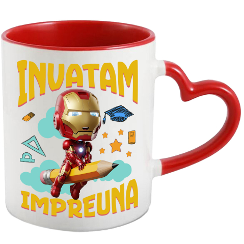Educatie - Cana Cu Iron Man – Joaca si Cunoastere, Ceramica, 330ML