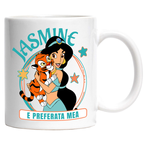Căni - Cana Cu Jasmine si Rajah in Lumea lui Alladin Ceramica, 330ML, cu Maner Alb