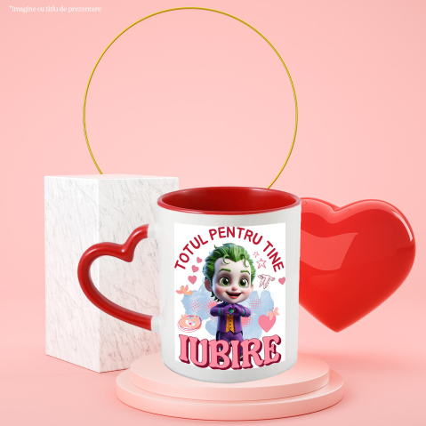 Cana Cu Joker, Iubire, Dragoste, Afectiune, Inima, Ceramica, 330ML [3]