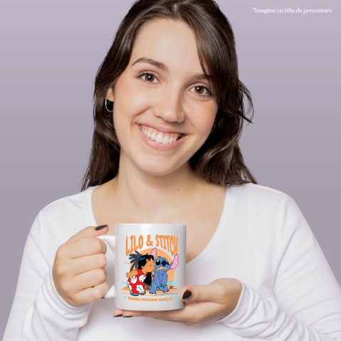 Cana Cu Lilo si Stitch – vacanta vesela, Ceramica, 330ML [1]