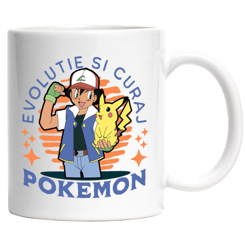 Desene Animate - Cana Cu Lupta pentru Titlul de Maestru Pokemon cu Ash, Ceramica, 330ML