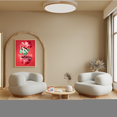 Cana Cu Magia Dansului Ceusaresei si Printul Ceramica, 330ML, cu Maner Rosu [3]