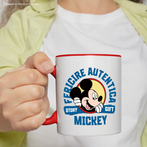 Cana Cu Magia Disney cu Mickey Mouse Ceramica, 330ML, cu Maner Rosu [1]