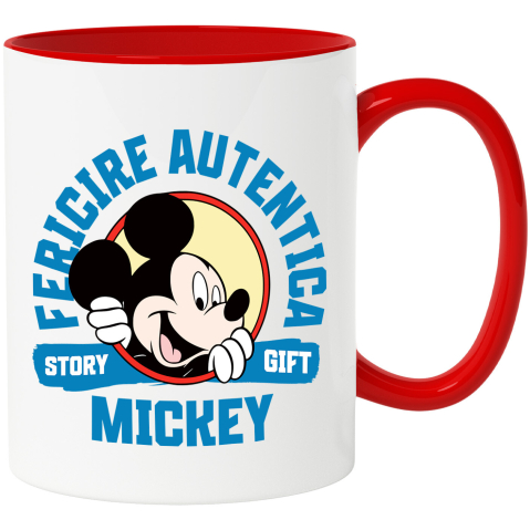 Desene Animate - Cana Cu Magia Disney cu Mickey Mouse Ceramica, 330ML, cu Maner Rosu