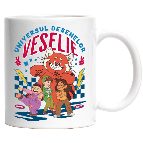 Desene Animate - Cana Cu Mei Lee și Prietenii: Prieteniile Care Transformă Lumea Ceramica, 330ML, cu Maner Alb