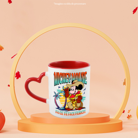 Cana Cu Mickey, Cowboy-ul Vesel, Ceramica, 330ML [2]