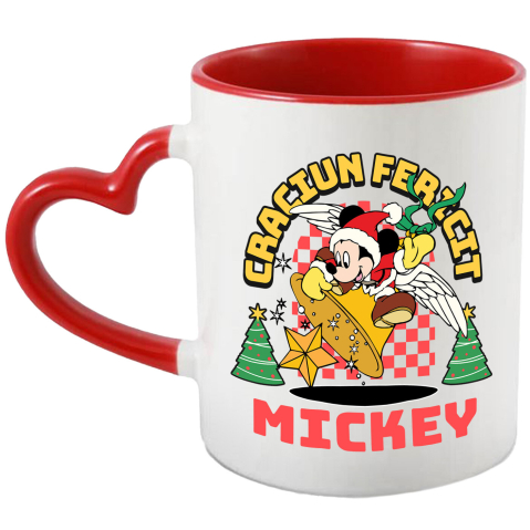 Craciun - Cana Cu Mickey Mouse Craciun Fermecat Disney, Ceramica, 330ML