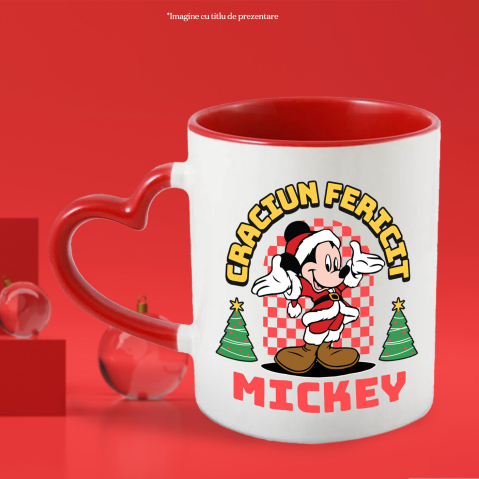 Cana Cu Mickey Mouse Craciun si Poveste Disney, Ceramica, 330ML [2]