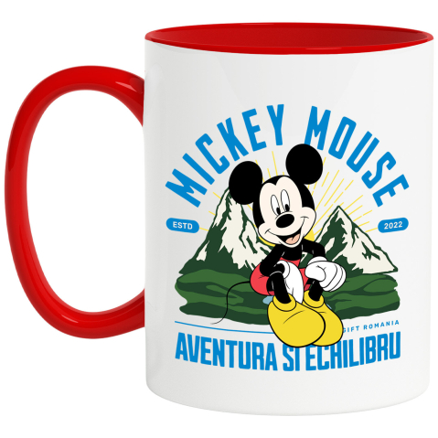 Desene Animate - Cana Cu Mickey Mouse in Aventura la Poalele Muntilor, Ceramica, 330ML