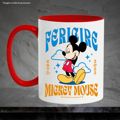 Cana Cu Mickey Mouse in Culmea Fericirii si Distractiei, Ceramica, 330ML [3]