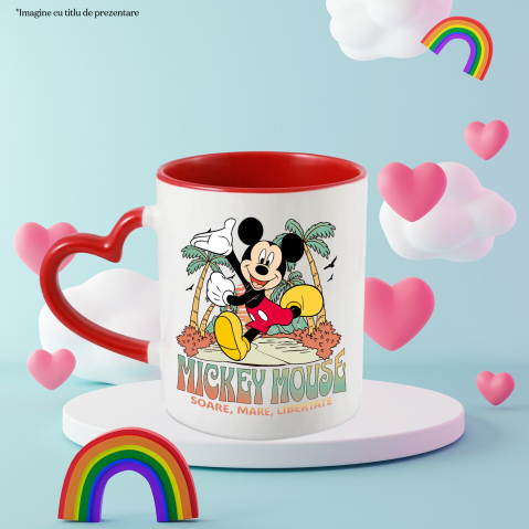 Cana Cu Mickey Mouse la Relaxare sub Palmieri, Ceramica, 330ML [3]