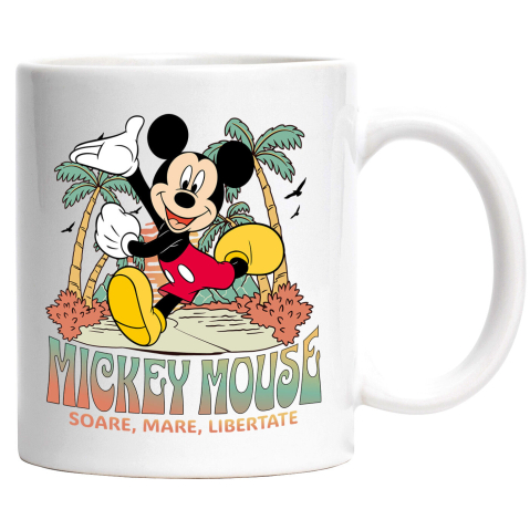 Desene Animate - Cana Cu Mickey Mouse la Relaxare sub Palmieri, Ceramica, 330ML
