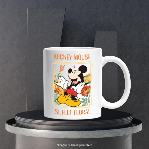 Cana Cu Mickey Mouse si Magia Florilor, Ceramica, 330ML [3]