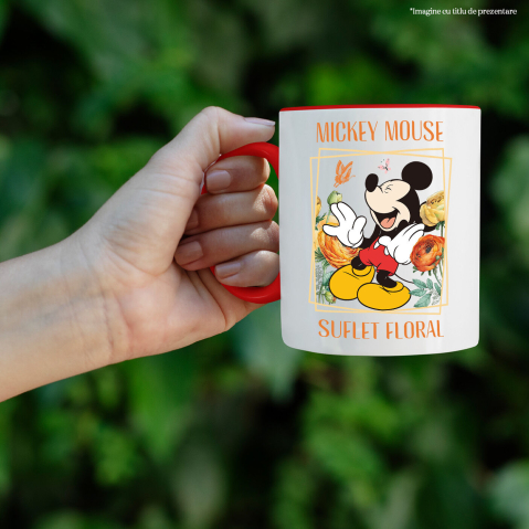 Cana Cu Mickey Mouse si Magia Florilor, Ceramica, 330ML [2]