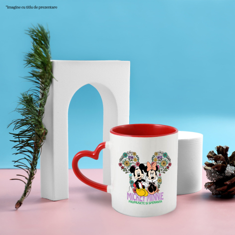 Cana Cu Mickey Mouse si Minnie se Joaca Vesel, Ceramica, 330ML [2]