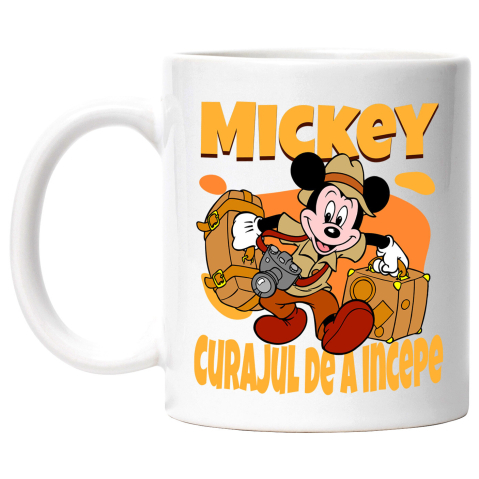 Desene Animate - Cana Cu Mickey, pregatit pentru o noua poveste, Ceramica, 330ML
