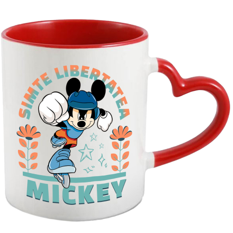 Desene Animate - Cana Cu Mickey si aventura pe role, Ceramica, 330ML