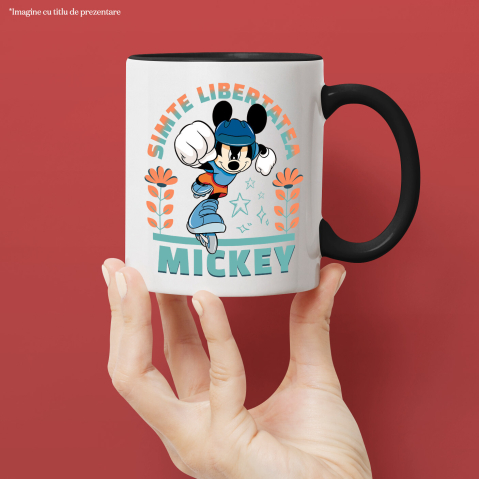 Cana Cu Mickey si aventura pe role, Ceramica, 330ML [2]