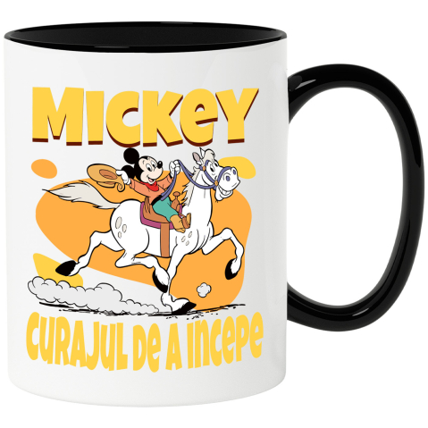 Desene Animate - Cana Cu Mickey si calul alb – prieteni de neclintit, Ceramica, 330ML