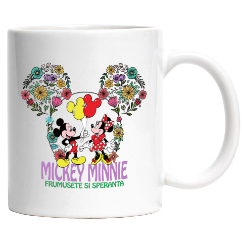 Desene Animate - Cana Cu Mickey si Minnie – Momente cu Baloane, Ceramica, 330ML