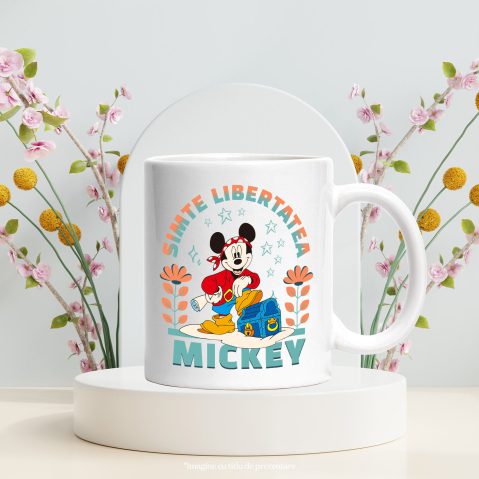 Cana Cu Mickey – vanatorul de comori Ceramica, 330ML, cu Maner Alb [2]