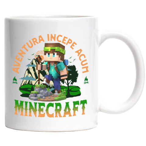 Lume Digitala - Cana Cu Minecraft - Drumeție în Lumea Pixelată Disney, Ceramica, 330ML