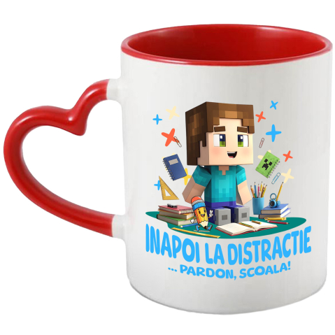 Educatie - Cana Cu Minecraft – Inceput De Scoala Vesel, Ceramica, 330ML