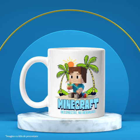 Cana Cu Minecraft si Aventurile la Plaja, Ceramica, 330ML [3]