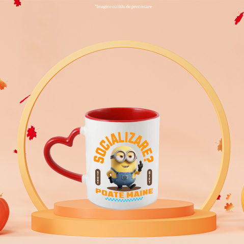 Cana Cu Minion , Degetul Mijlociu, Socializare? Poate maine, Anti-social, Ceramica, 330ML [2]