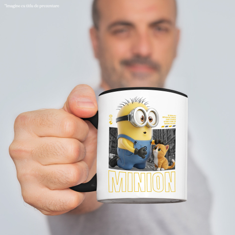 Cana Cu Minions si Pisicuta – Distractie si Actiune, Ceramica, 330ML [2]