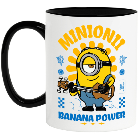 Desene Animate - Cana Cu Minionul – Chitară și Distracție Ceramica, 330ML, cu Maner Negru