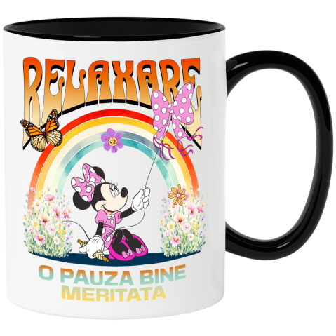 Desene Animate - Cana Cu Minnie Bucuroasa Inalta Zmeul in Vant, Ceramica, 330ML