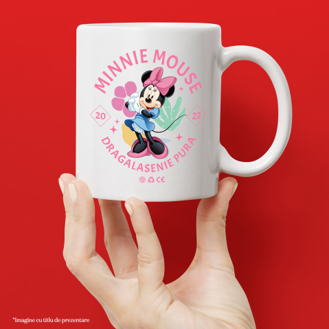 Cana Cu Minnie, fata care transforma orice zi in poveste Ceramica, 330ML, cu Maner Alb [1]