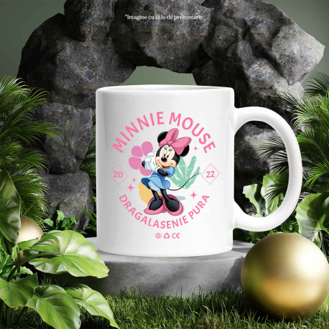 Cana Cu Minnie, fata care transforma orice zi in poveste Ceramica, 330ML, cu Maner Alb [2]