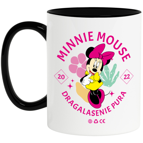 Căni - Cana Cu Minnie, fata cu suflet curat si zambet larg Ceramica, 330ML, cu Maner Negru