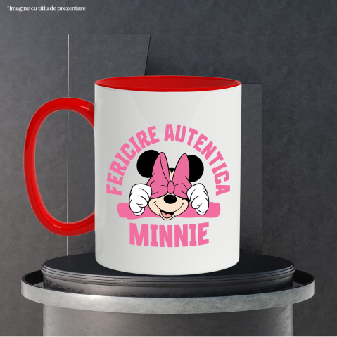 Cana Cu Minnie, prințesa ce aduce bucurie Ceramica, 330ML, cu Maner Rosu [2]