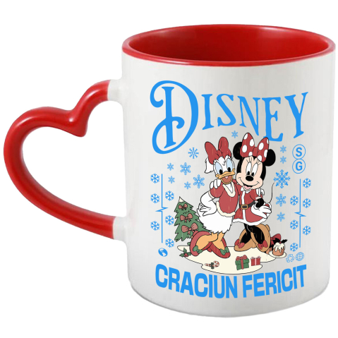 Craciun - Cana Cu Minnie si Daisy Sarbatori Disney cu Mickey, Ceramica, 330ML