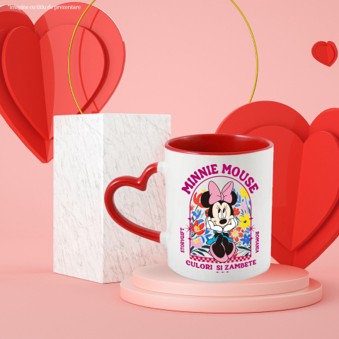 Cana Cu Minnie și lumea florală, Ceramica, 330ML [3]