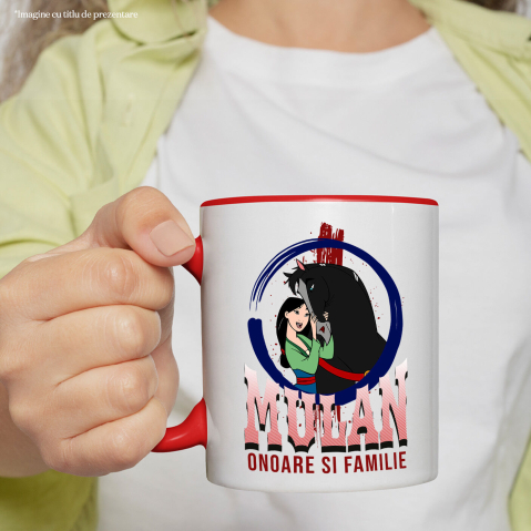 Cana Cu Mulan cu calul - Curaj pe doua picioare si patru copite, Ceramica, 330ML [1]