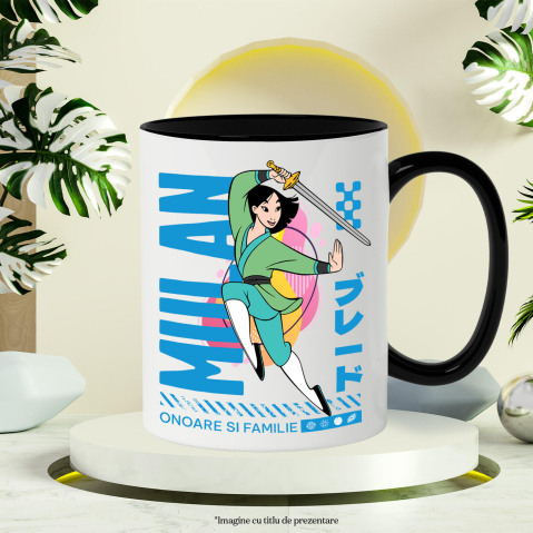 Cana Cu Mulan - Lupta pentru onoare si familie Ceramica, 330ML, cu Maner Negru [2]