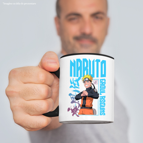 Cana Cu Naruto - calatoria unui baiat cu un vis mare și o putere imensa Ceramica, 330ML, cu Maner Negru [1]