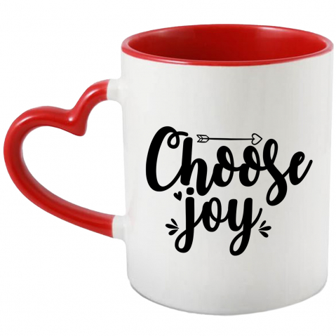 Maner Inima Rosie - Cana cu o sageata si mesajul "Choose joy" - alege bucuria cu Maner Inima Rosie