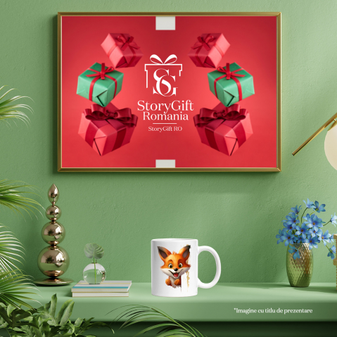 Cana cu o vulpe vesela | ilustratie | animal salbatic | natura | sireata si vicleana | 330ml | Ceramic cu Maner Alb [3]