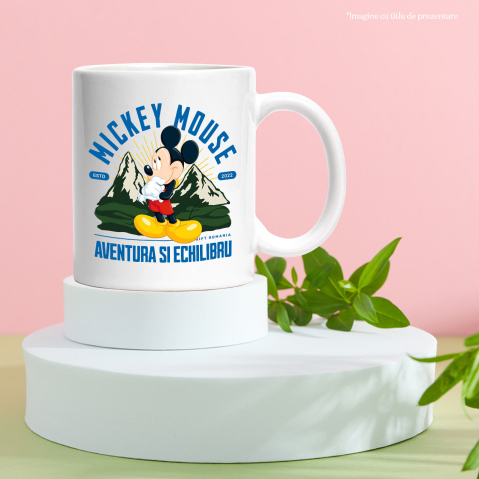 Cana Cu Peisaj de Poveste cu Mickey Mouse si Muntii, Ceramica, 330ML [3]