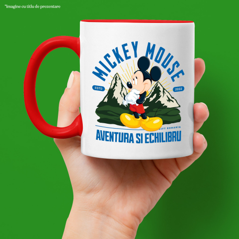Cana Cu Peisaj de Poveste cu Mickey Mouse si Muntii, Ceramica, 330ML [2]