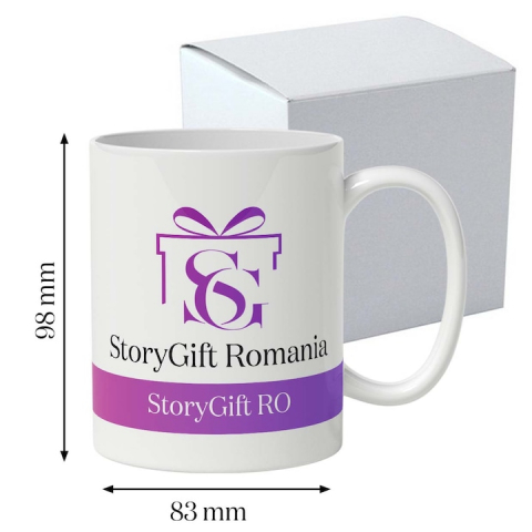 Cana Cu Piese De Sah, Jocul Mintii, Alb Negru, Iubitorii De Sah, 330 ml,   cu maner Alb [4]