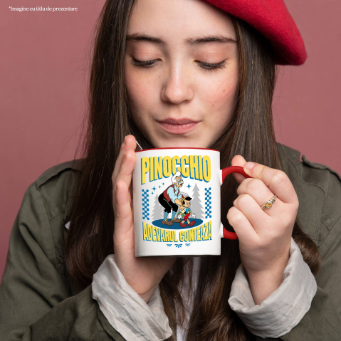 Cana Cu Pinocchio - Batrânul care il îndeamnă să învețe, Ceramica, 330ML [2]