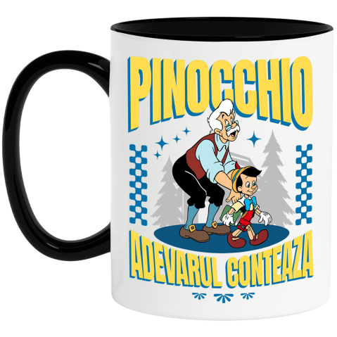 Desene Animate - Cana Cu Pinocchio - Batrânul care il îndeamnă să învețe, Ceramica, 330ML