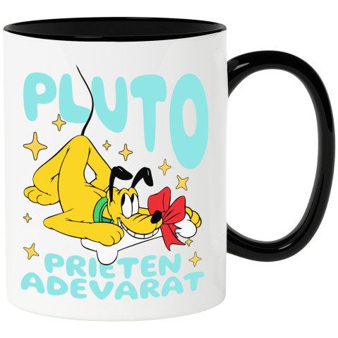 Desene Animate - Cana Cu Pluto - Fericirea unui caine cu osul preferat Ceramica, 330ML, cu Maner Negru