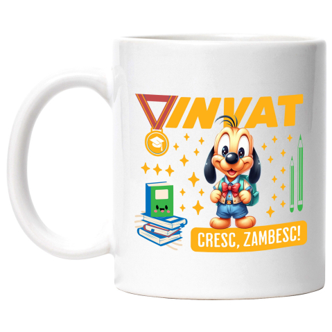 Cani Personalizate - Cana Cu Pluto – Ghidul Meu de Invatare, Ceramica, 330ML